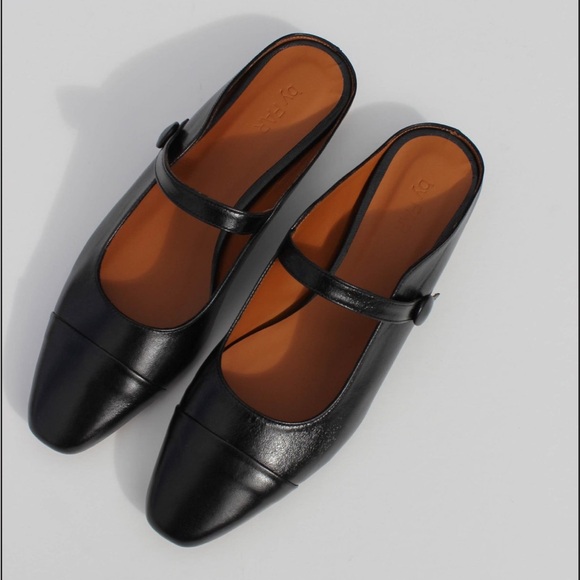 GARMENTORY BY FAR LORETTA BLACK CROC SLIP ON MARY JANE MULES SIZE 8.5 - Picture 1 of 10